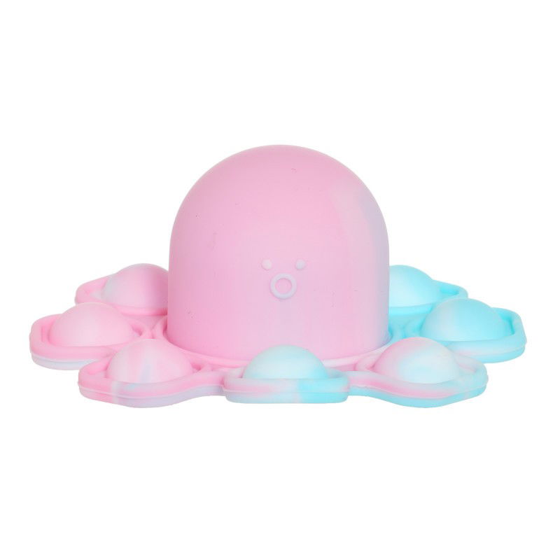 10 - 25 LEI - Jucarie Antistres, Flippy, Tip Pop It, Caracatita Reversibila, din Silicon, 20 x 10 cm, Multicolor/Lila