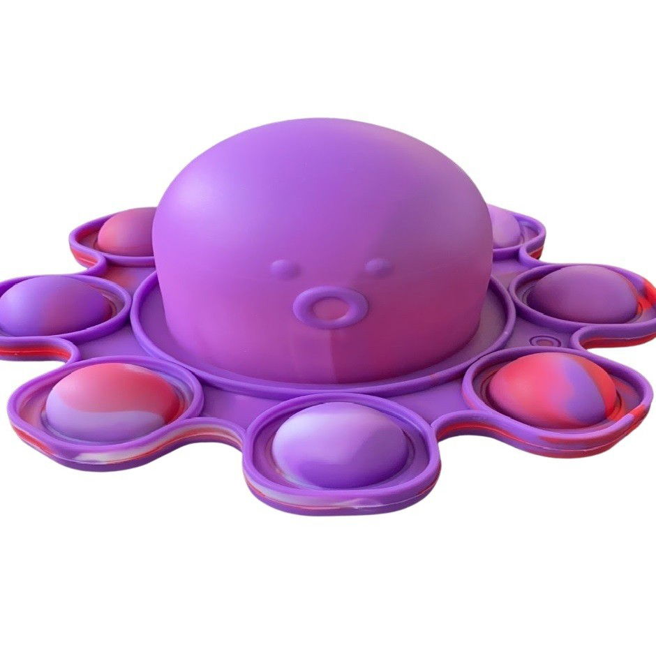 10 - 25 LEI - Jucarie antistres din silicon, Pop It Now and Flip It, Caracatita reversibila, 20x10 cm, Model 5, Multicolor