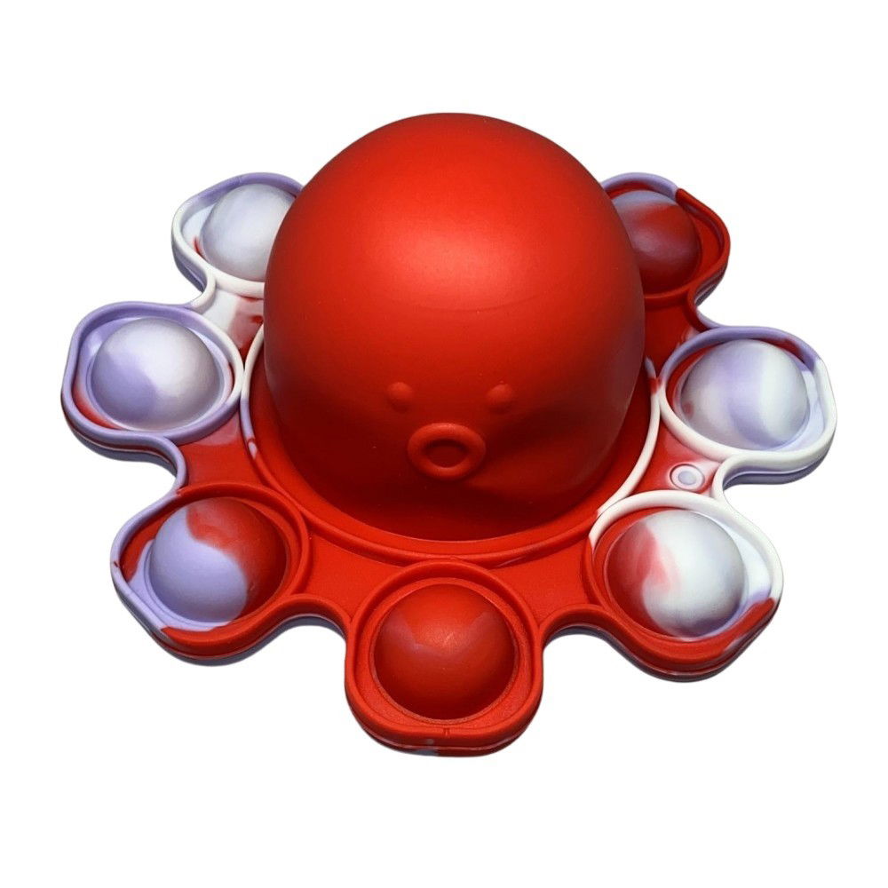 Jucarii Senzoriale, Fidget Toys - Jucarie antistres din silicon, Pop It Now and Flip It, Caracatita reversibila, 20x10 cm, Model 2, Multicolor