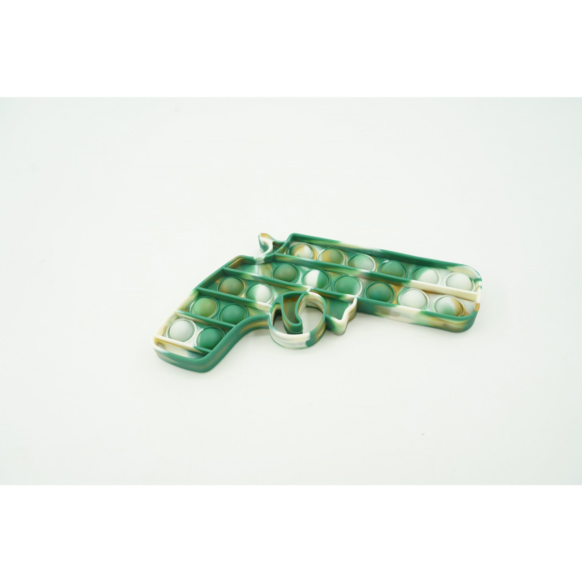 10 - 25 LEI - Jucarie antistres din silicon, Pop It Now and Flip It, Pistol, Alb/Verde
