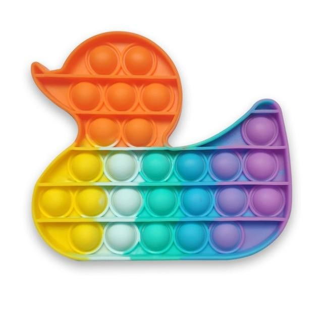 10 - 25 LEI - Jucarie antistres din silicon, Pop It Now and Flip It, Ratusca, Multicolor