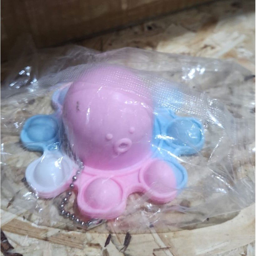 Jucarie Antistres, Flippy, Tip Pop It, Caracatita Reversibila, din Silicon, 20 x 10 cm, Multicolor/Lila [4]