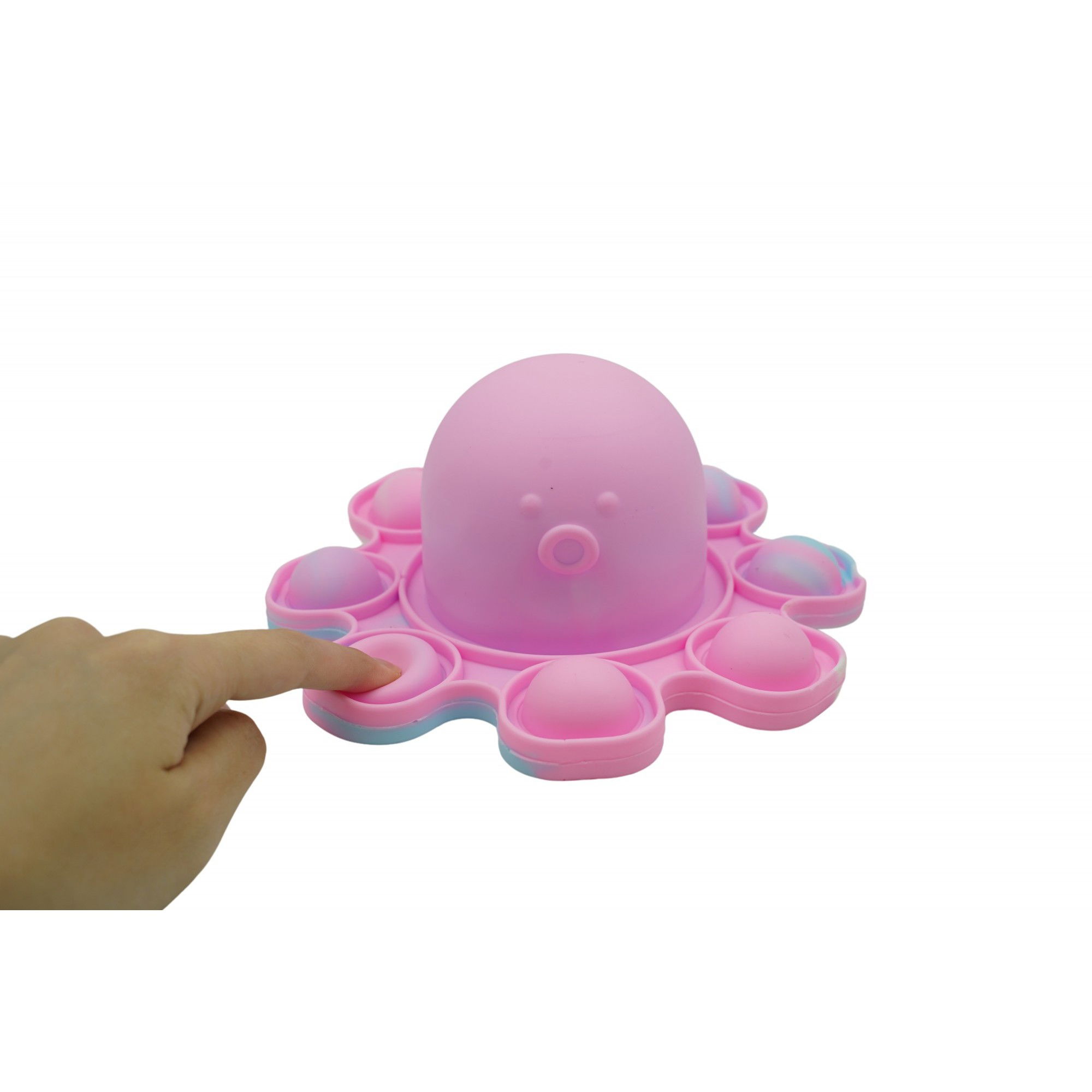 Jucarii Senzoriale, Fidget Toys - Jucarie antistres din silicon, Pop It Now and Flip It, Caracatita reversibila, 20x10 cm, Model 3, Multicolor