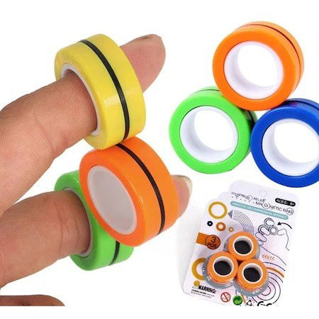 Jucarie antistres Flippy, inele magnetice, 3 piese, Multicolor [3]