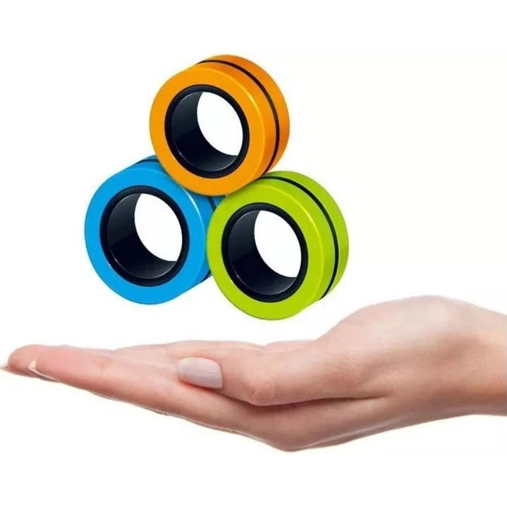 Jucarie antistres Flippy, inele magnetice, 3 piese, Multicolor [5]