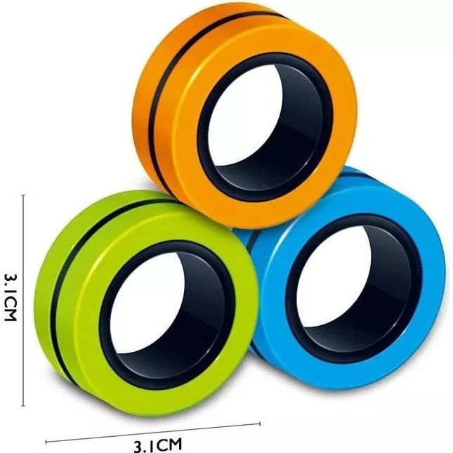 Jucarie antistres Flippy, inele magnetice, 3 piese, Multicolor [6]