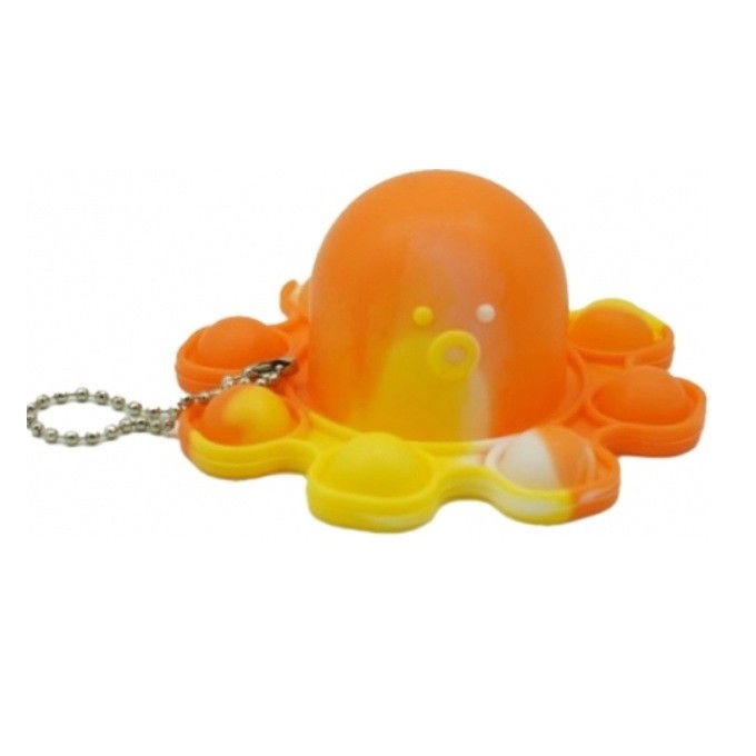 Jucarii Senzoriale, Fidget Toys - Jucarie Antistres, Flippy, Tip Pop It, Caracatita Reversibila, din Silicon, 20 x 10 cm, Portocaliu