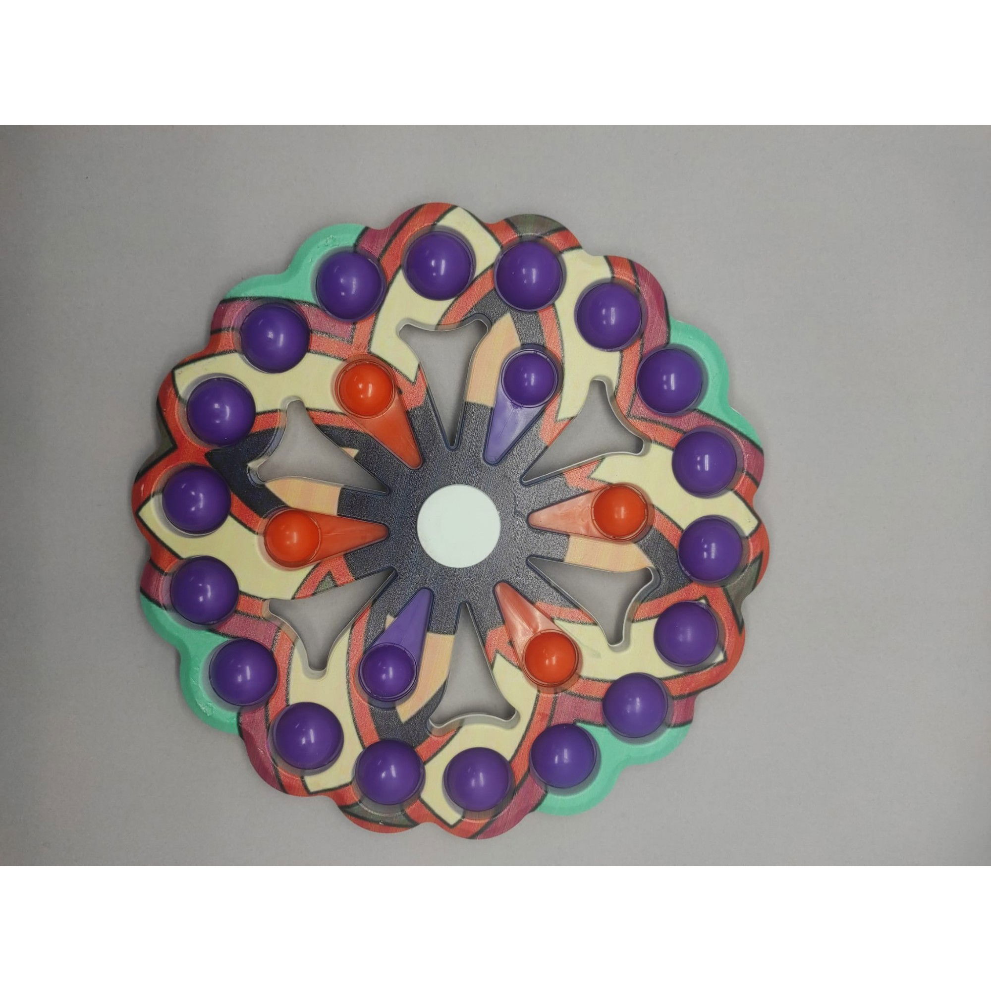 Jucarie Antistres, Flippy, Model Simple Dimple, Fidget Toy Spinner, cu 24 Buline, Multicolor [4]