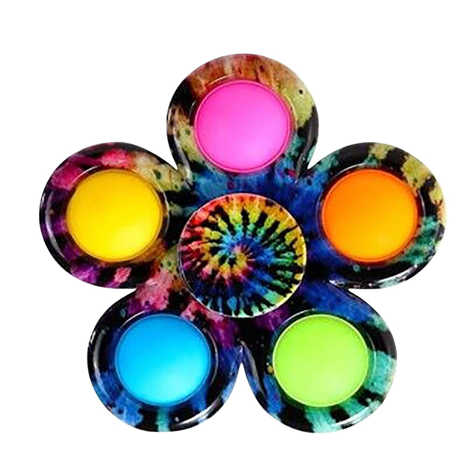 Jucarii Senzoriale, Fidget Toys - Jucarie antistres simple dimple fidget toy spinner cu 5 buline, Multicolor Rainbow