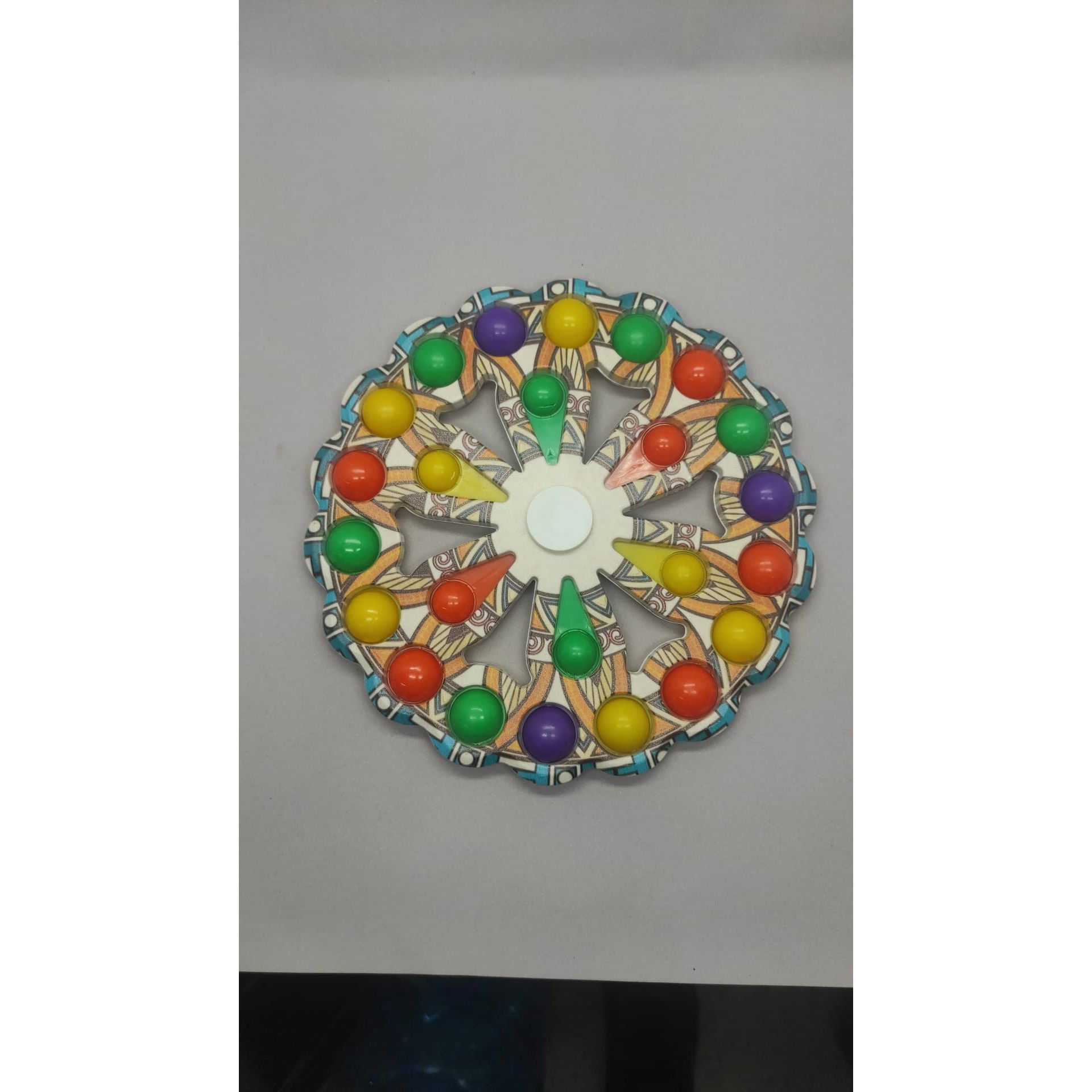 Jucarie Antistres, Flippy, Model Simple Dimple, Fidget Toy Spinner, cu 24 Buline, Multicolor [8]