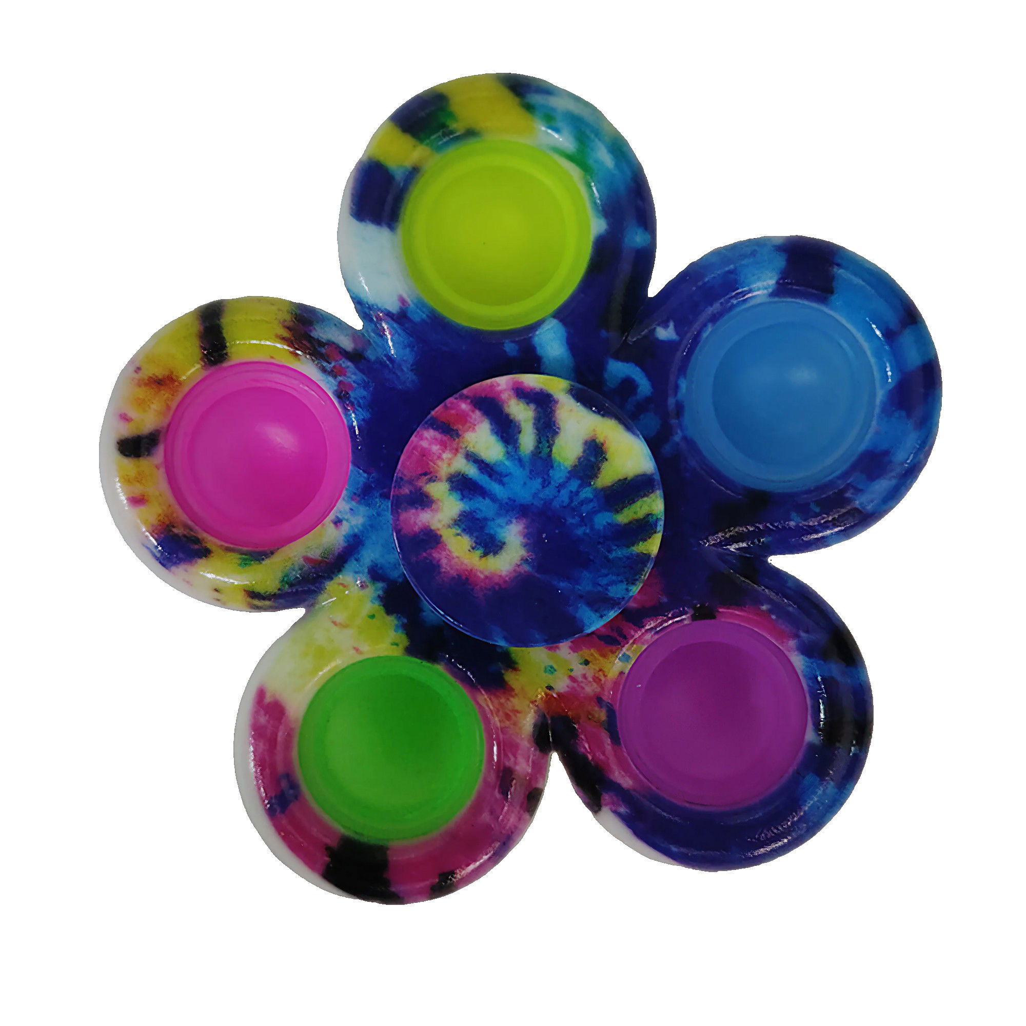 Jucarii Senzoriale, Fidget Toys - Jucarie antistres simple dimple fidget toy spinner cu 5 buline, Multicolor Rainbow