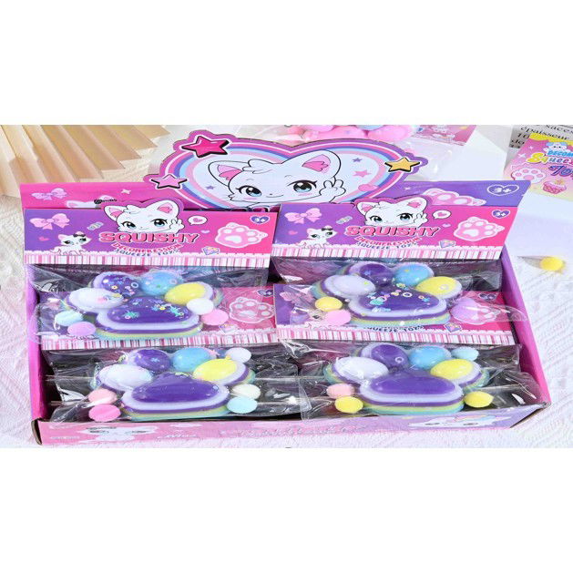 Jucarie Antistres Squishy, Flippy, Labuta de Pisica Squeeze Toys, cu Revenire Lenta, 7.5 cm, Model 270513, Multicolor [5]