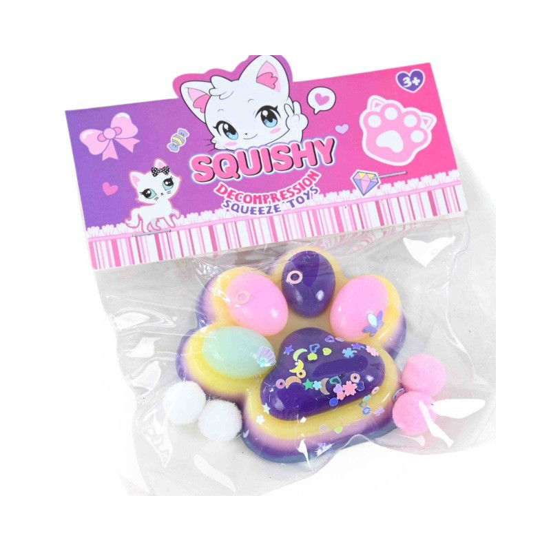 Jucarie Antistres Squishy, Flippy, cu Revenire Lenta, Labuta de Pisica Pufoasa, 7.5 cm, Ambalaj Transparent, Model 27051, Multicolor [3]