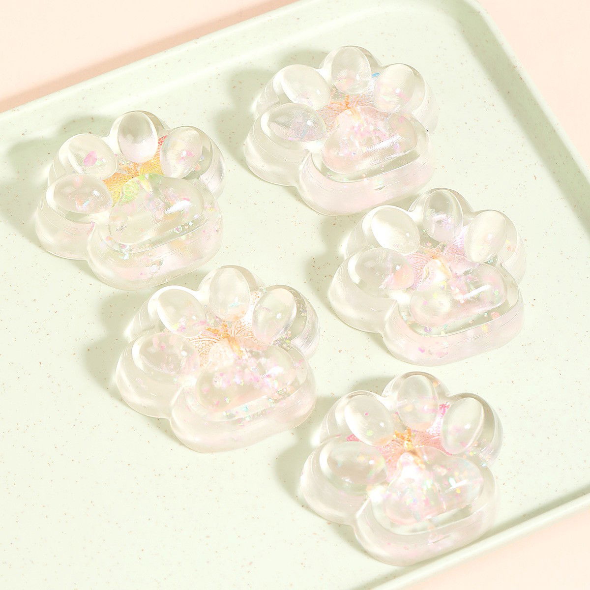 Jucarie Antistres Squishy, Flippy, Labuta de Pisica Pufoasa, cu Revenire Lenta, 7 x 6.5 cm, Model Fluturi, Multicolor [9]