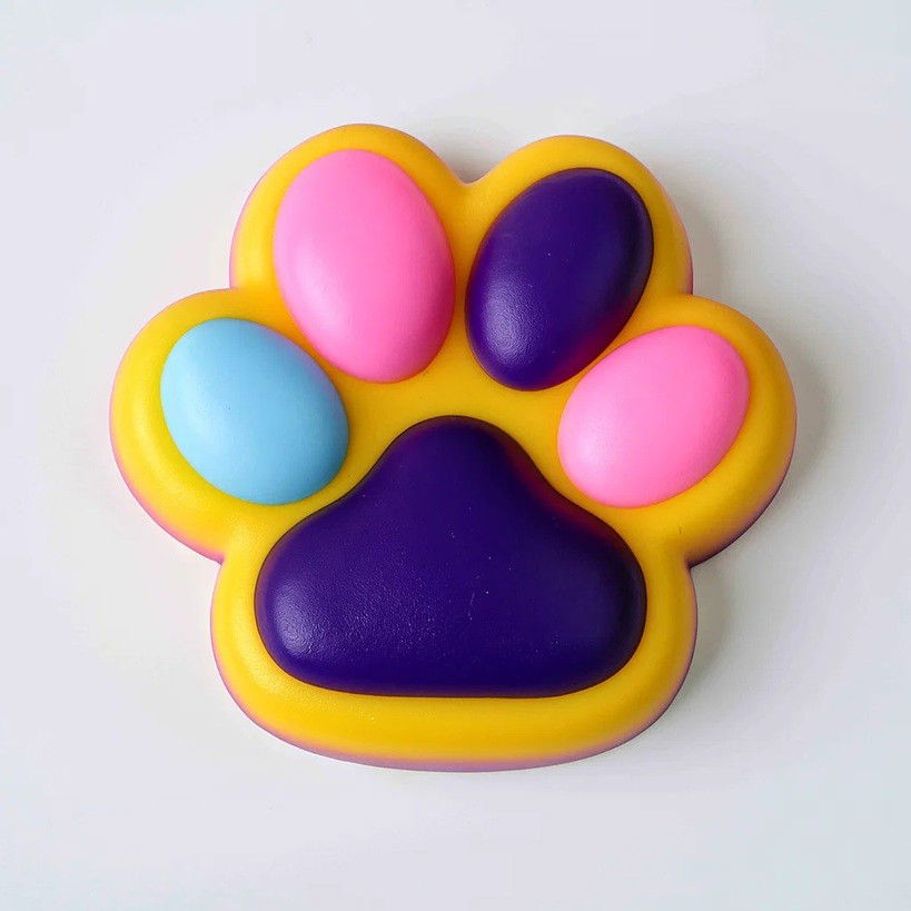 Jucarie Antistres Squishy, Flippy, cu Revenire Lenta, Squeeze Toys, Model Cat Paw, 12.5x10.5 cm, 220g, +3 Ani, din TPR, Model 5, Multicolor [4]