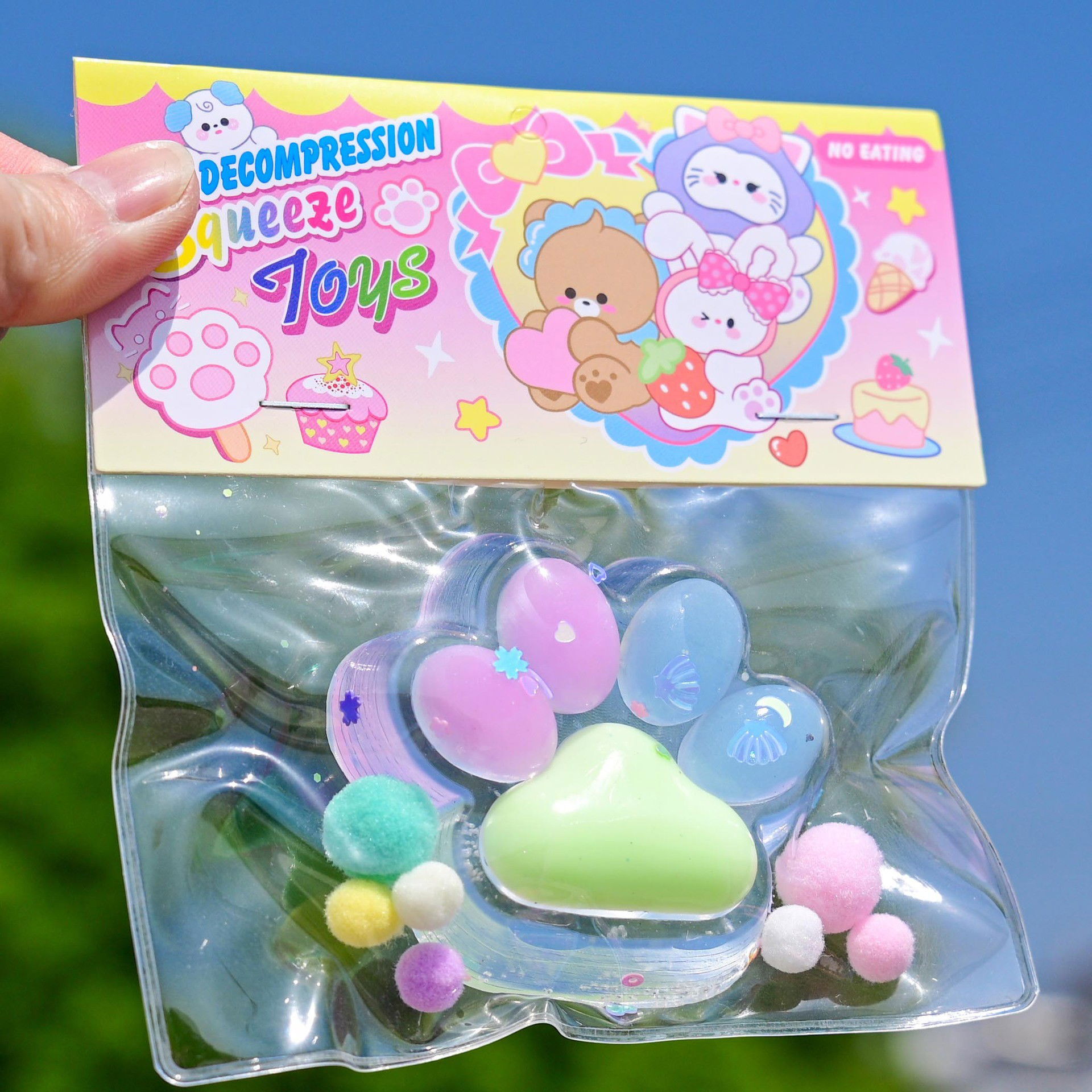 Jucarie Antistres Squishy, Flippy, cu Revenire Lenta, Labuta de Pisica Pufoasa, 7.5 cm, Ambalaj Transparent, Model 27055, Multicolor [5]