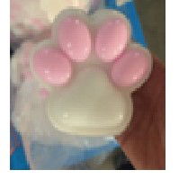 Jucarii Squishy si Gonggi - Jucarie Antistres Squishy, Flippy, cu Revenire Lenta, Labuta de Pisica Pufoasa, 8.5 x 7.5 cm, Ambalaj Transparent, Alb Roz