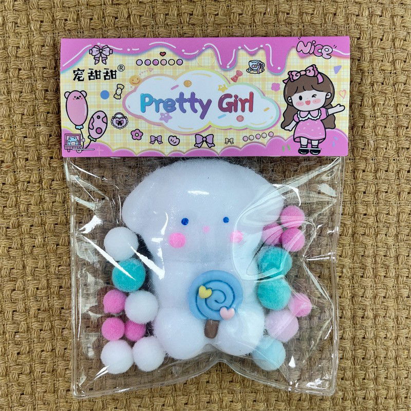 Jucarie Antistres Squishy, Flippy, cu Revenire Lenta, Squeeze Pretty Girl, Model Animalut, Ambalaj Transparent, Alb [6]