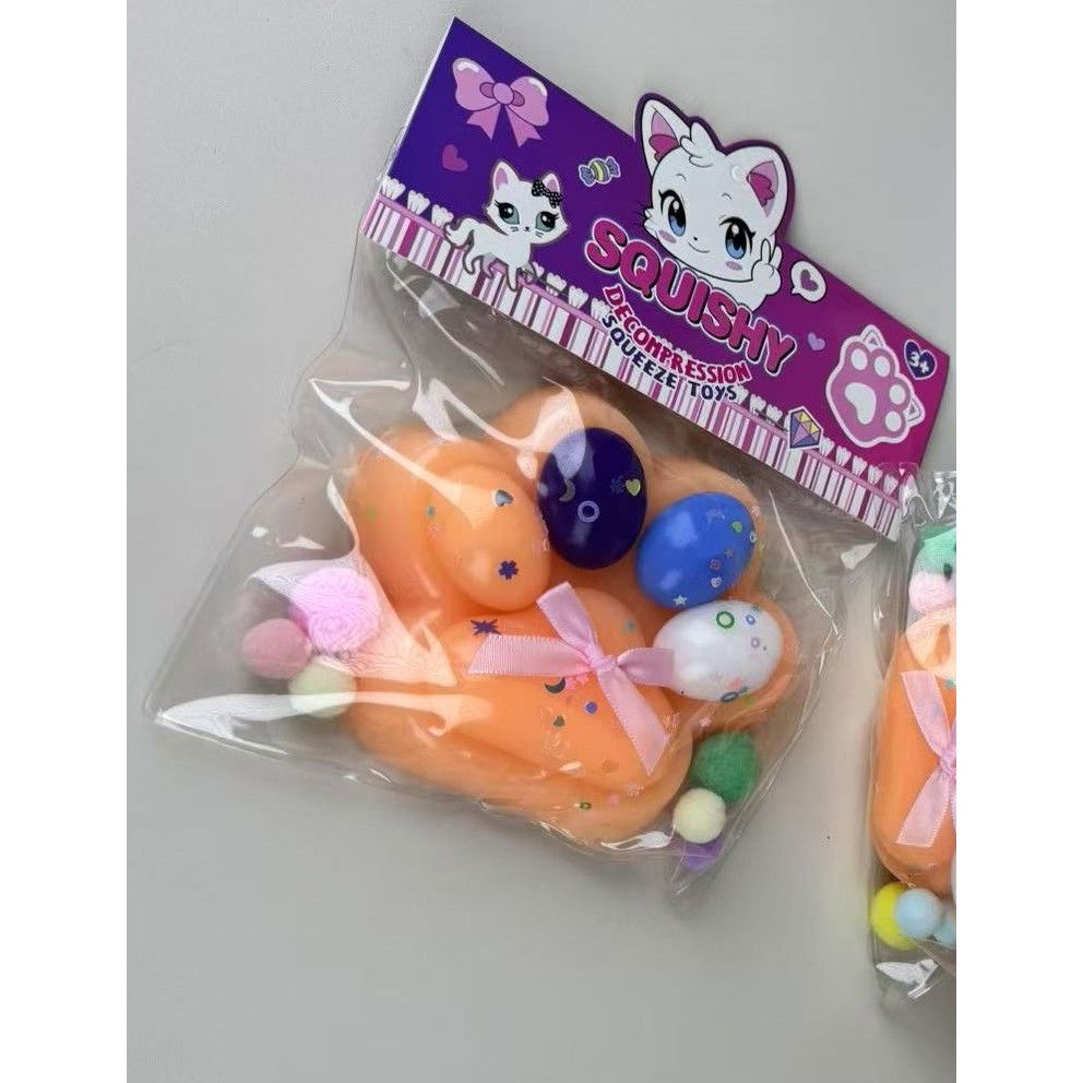 Jucarie Antistres Squishy, Flippy, cu Revenire Lenta, Squeeze Toys, Model Cat Paw, 12.5x10.5 cm, 220g, +3 Ani, din TPR, Model 8, Multicolor [2]