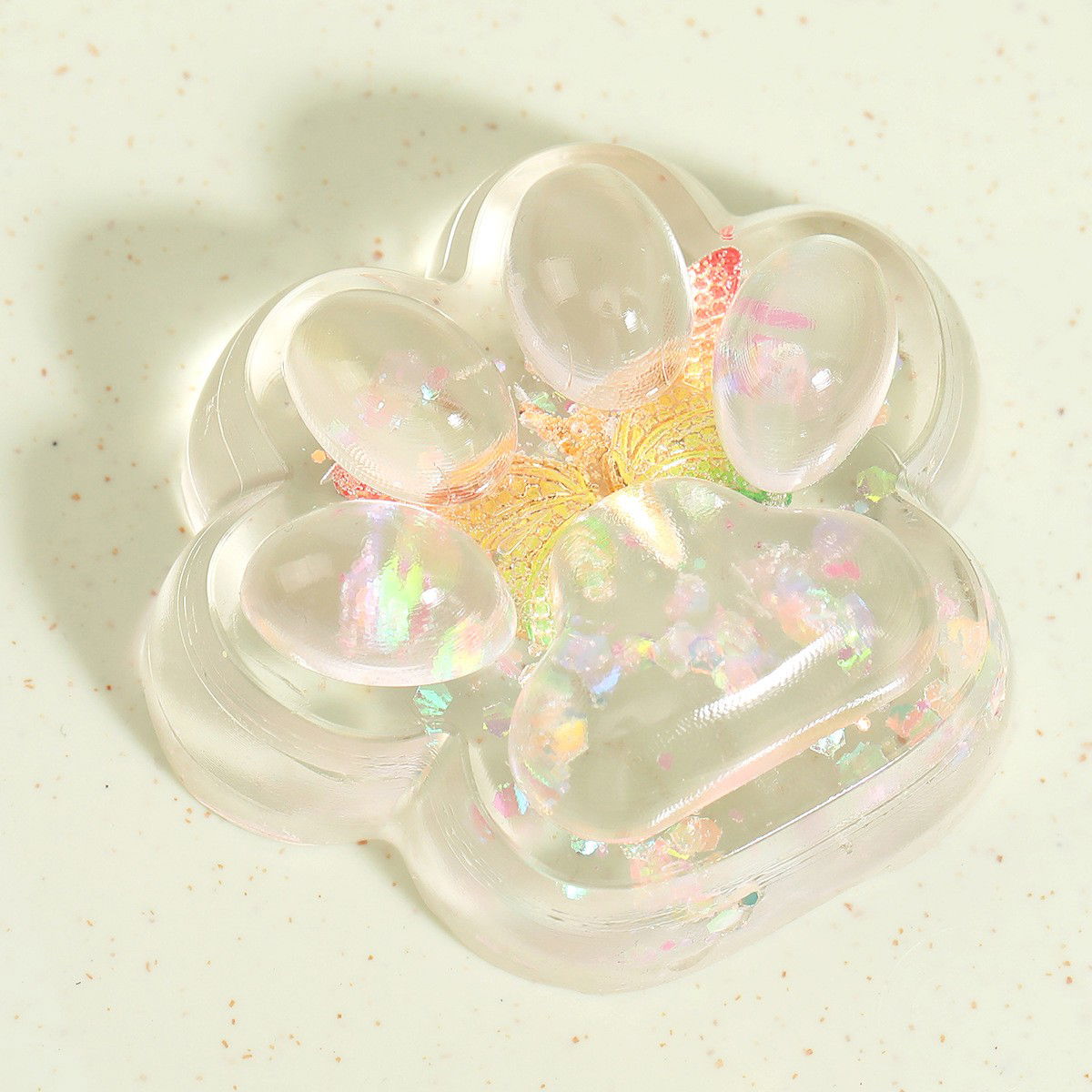 Jucarie Antistres Squishy, Flippy, Labuta de Pisica Pufoasa, cu Revenire Lenta, 7 x 6.5 cm, Model Fluturi, Multicolor [6]