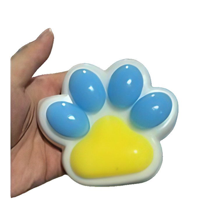 Jucarii Squishy si Gonggi - Jucarie Antistres Squishy, Flippy, cu Revenire Lenta, Squeeze Pinch Family, Model Cat Paw, 12.5x10.5 cm, 220g, Ambalaj Transparent, Model 019, Multicolor