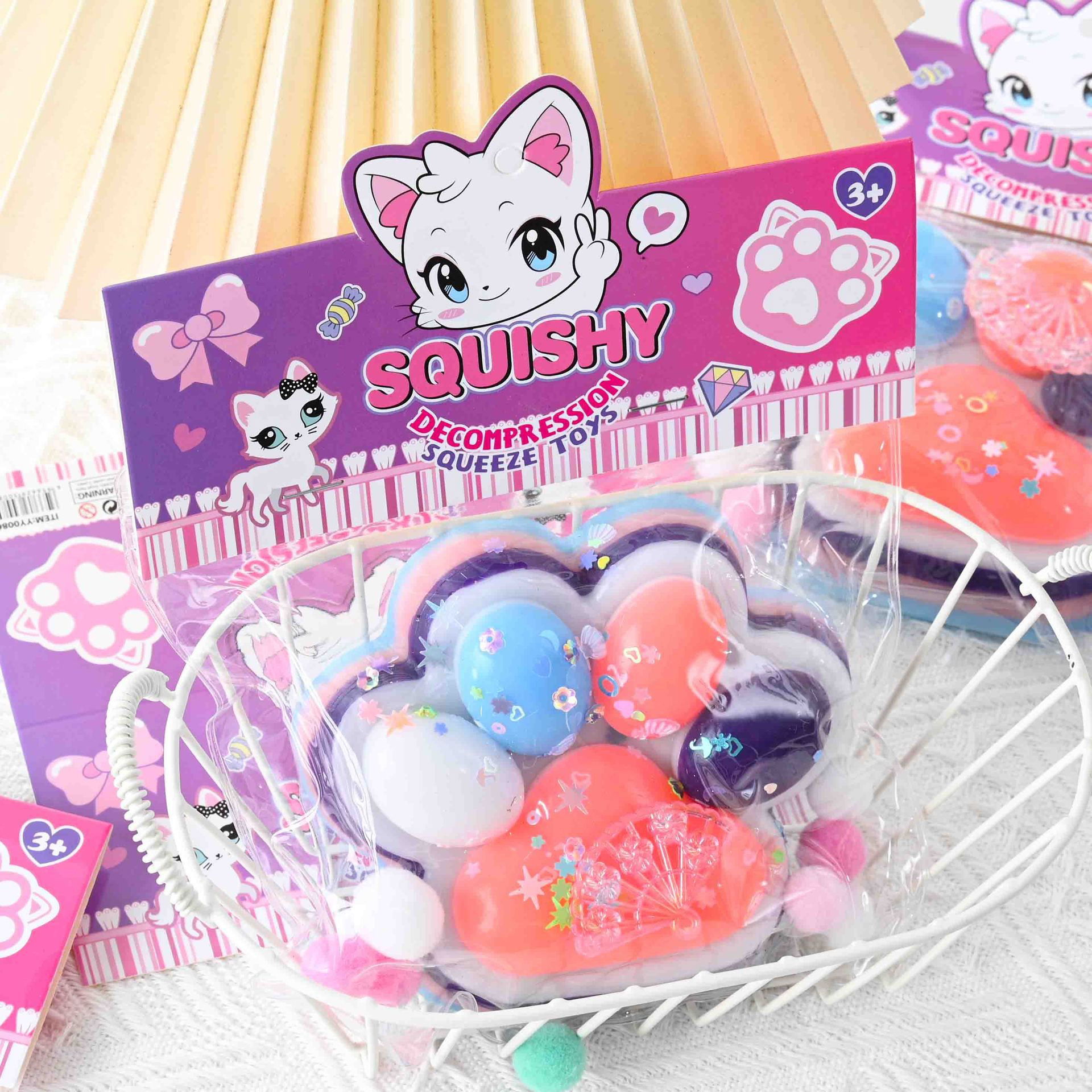Jucarii Squishy si Gonggi - Jucarie Antistres Squishy, Flippy, cu Revenire Lenta, Squeeze Toys, Model Cat Paw, 12.5x10.5 cm, 220g, +3 Ani, din TPR, Model 1, Multicolor