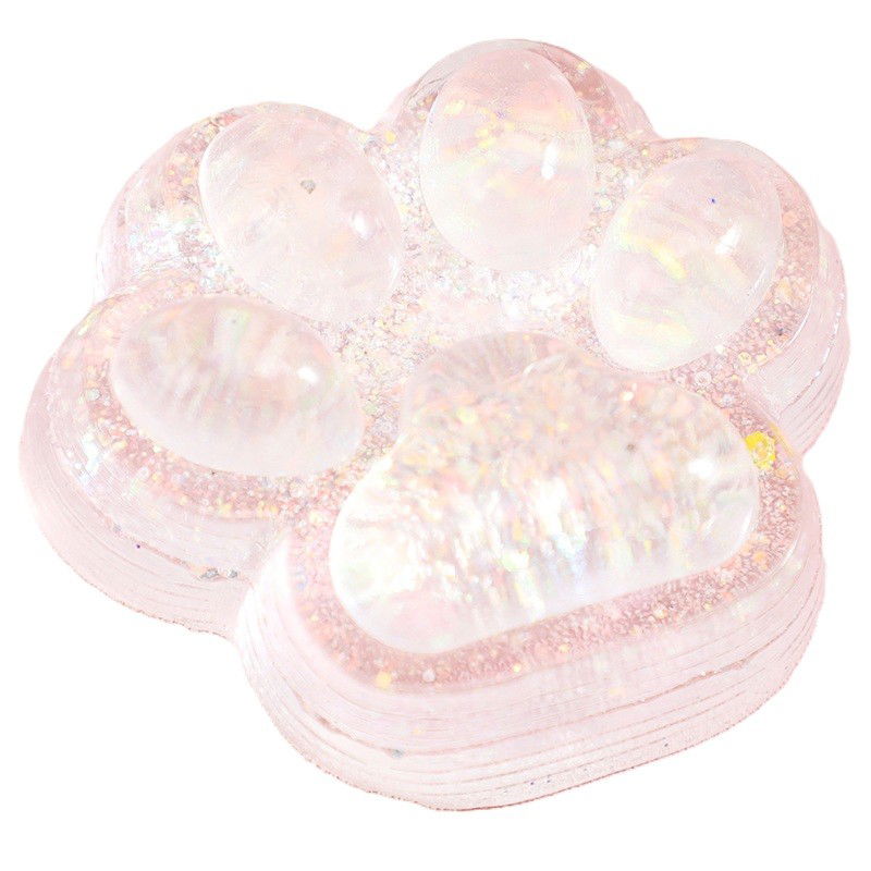 Jucarie Antistres Squishy, Flippy, cu Revenire Lenta, Squeeze Pinch Family, Model Cat Paw, 6.5 x 7 cm, din Tpr, 4-6 Ani, Model 6 Ocean, Transparent [7]