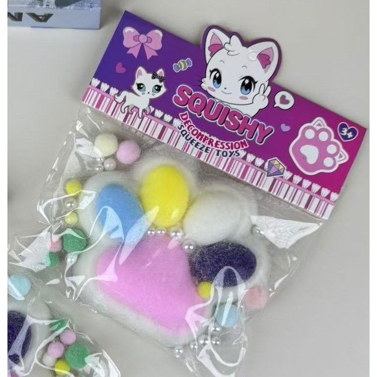 Jucarii Squishy si Gonggi - Jucarie Antistres Squishy, Flippy, cu Revenire Lenta, Squeeze Toys, Model Cat Paw, 12.5x10.5 cm, 220g, +3 Ani, din TPR, Model 9, Multicolor