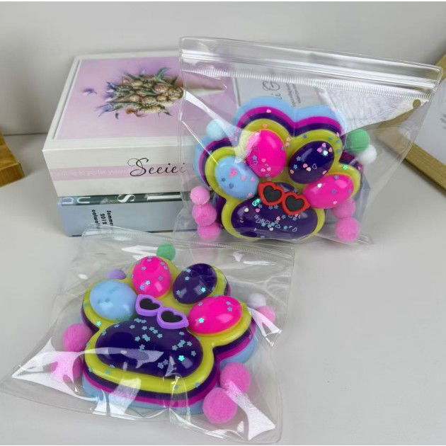 Jucarie Antistres Squishy, Flippy, cu Revenire Lenta, Squeeze Toys, Model Cat Paw, 12.5x10.5 cm, 220g, +3 Ani, din TPR, Model 5, Multicolor [5]