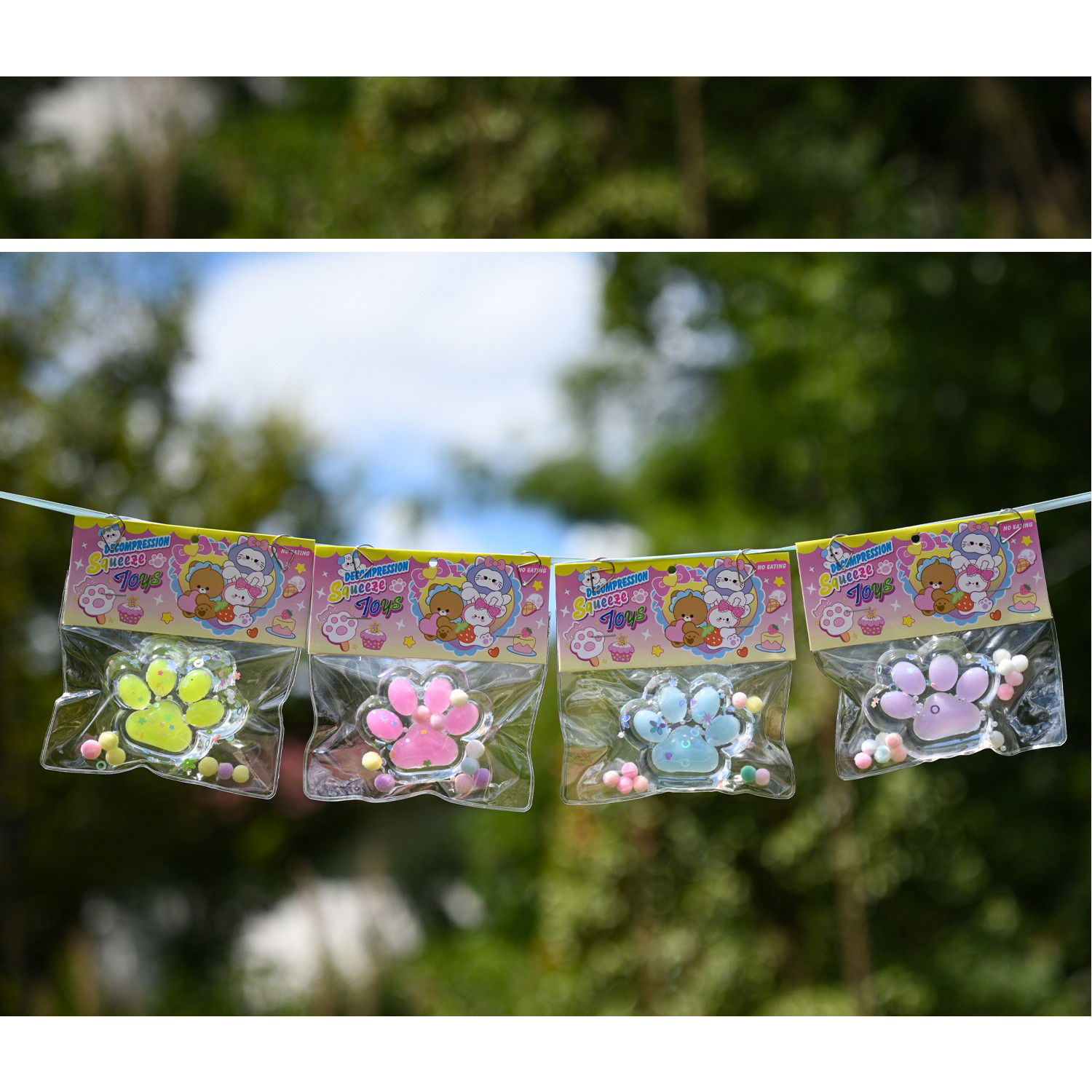 Jucarie Antistres Squishy, Flippy, cu Revenire Lenta, Labuta de Pisica Pufoasa, 7.5 cm, Ambalaj Transparent, Model 27057, Multicolor [5]