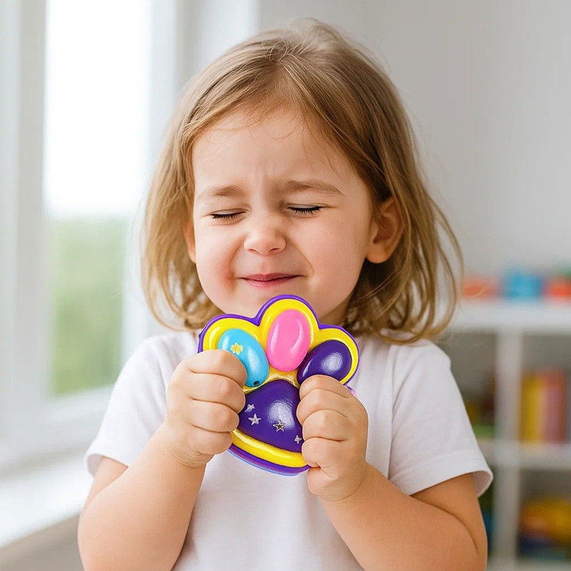 Jucarie Antistres Squishy, Flippy, cu Revenire Lenta, Labuta de Pisica Pufoasa, 7.5 cm, Ambalaj Transparent, Model 27051, Multicolor [5]