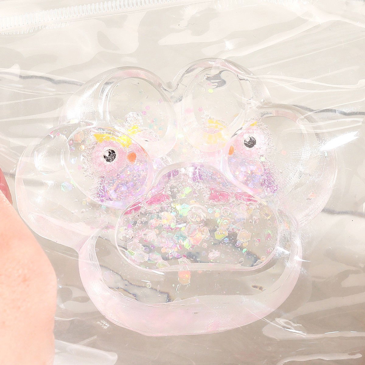 Jucarii Squishy si Gonggi - Jucarie Antistres Squishy, Flippy, Labuta de Pisica Pufoasa, cu Revenire Lenta, 7 x 6.5 cm, Model Ciuperca, Multicolor