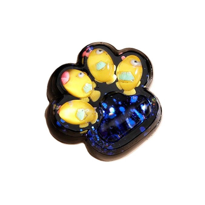 Jucarie Antistres Squishy, Flippy, cu Revenire Lenta, Squeeze Pinch Family, Model Cat Paw, 6.5 x 6 cm, din Tpr, 4-6 Ani, Model 1 Pestisori, Negru cu Insertii [8]