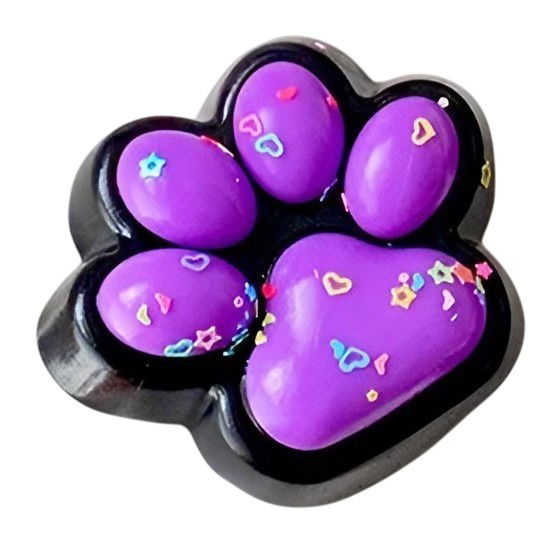 Jucarii Squishy si Gonggi - Jucarie Antistres Squishy, Flippy, cu Revenire Lenta, Squeeze Pinch Family, Model Labuta de Pisica, 6.8x6.2 cm, 55g, Ambalaj Transparent, Mov