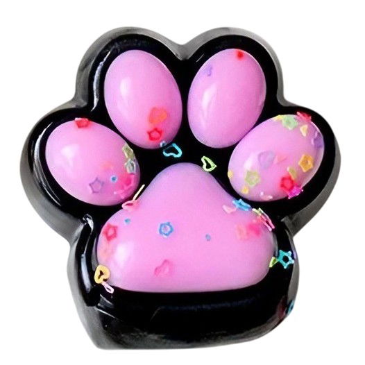 Jucarii Squishy si Gonggi - Jucarie Antistres Squishy, Flippy, cu Revenire Lenta, Squeeze Pinch Family, Model Labuta de Pisica, 6.8x6.2 cm, 55g, Ambalaj Transparent, Roz Deschis