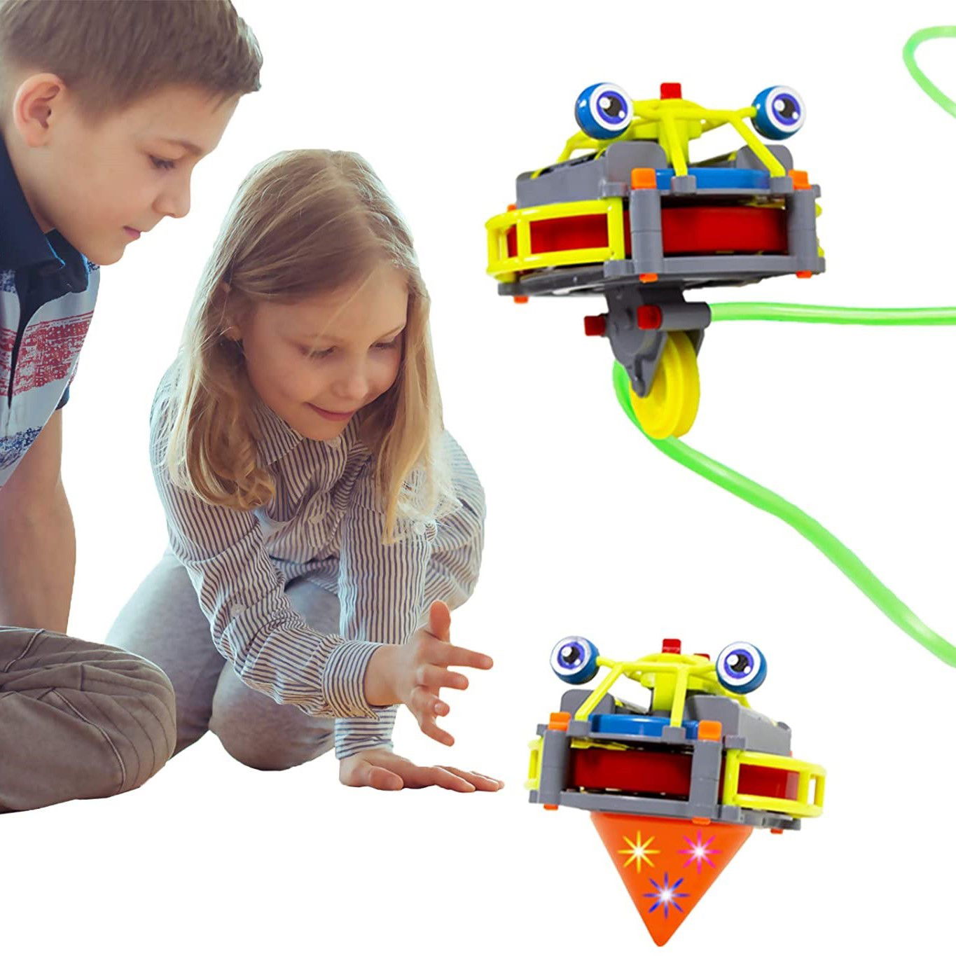 Jucarie circuit pentru copii, Flippy, Broscuta pe monociclu, Galben [3]