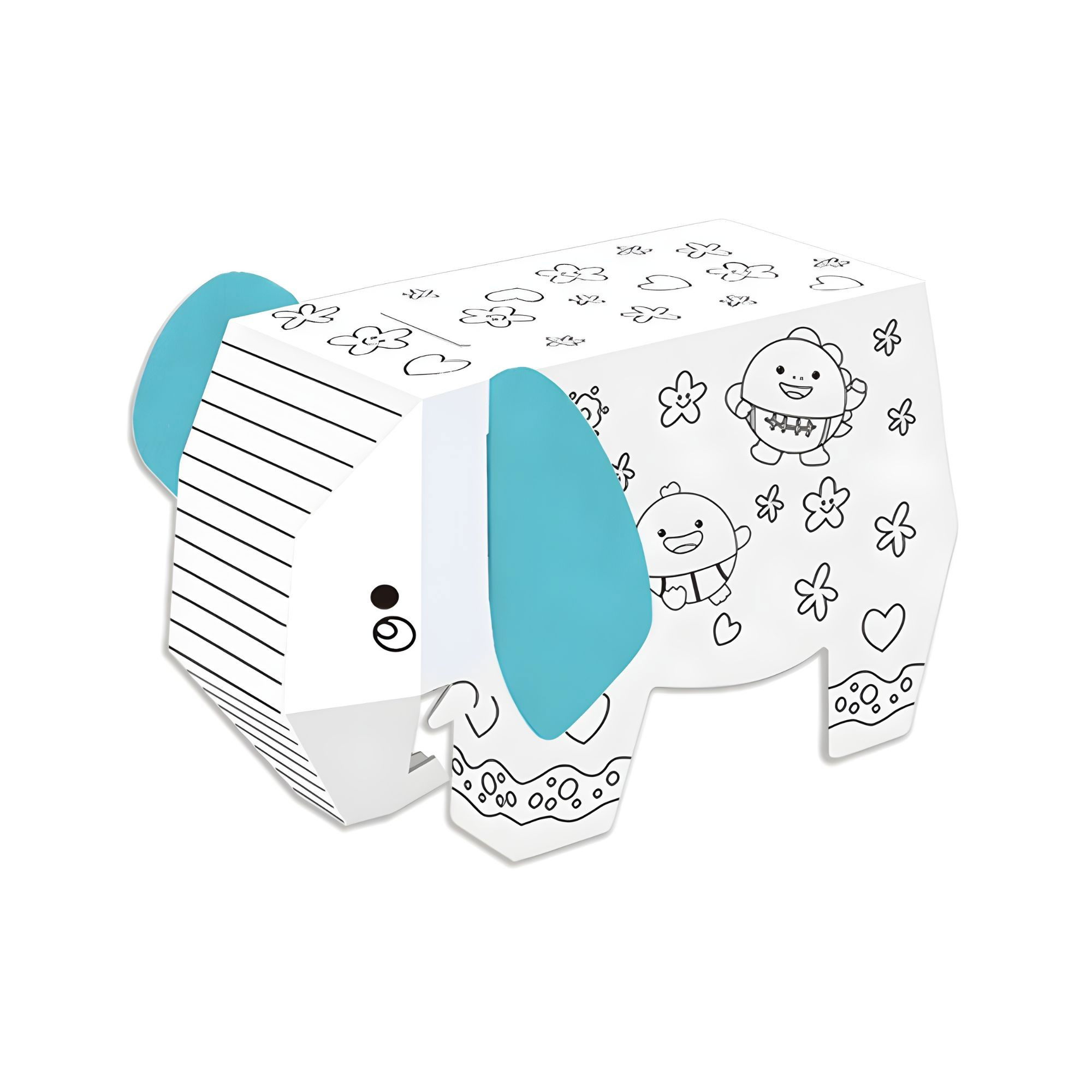 Jucarie Creativa pentru Copii, Flippy, Model Elefant 3D, Set de Asamblat si Colorat din Carton, Puzzle 3D Educativ, 34 x 14 x 23 cm, 3+ ani, Multicolor [3]
