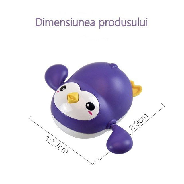Jucarie de baie interactiva pentru copii, Flippy, pinguinul mov [6]