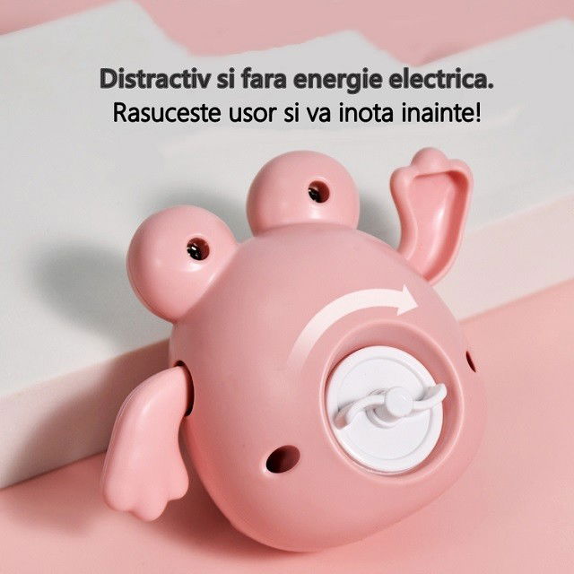 Jucarie de baie pentru copii, Flippy, broscuta roz [3]