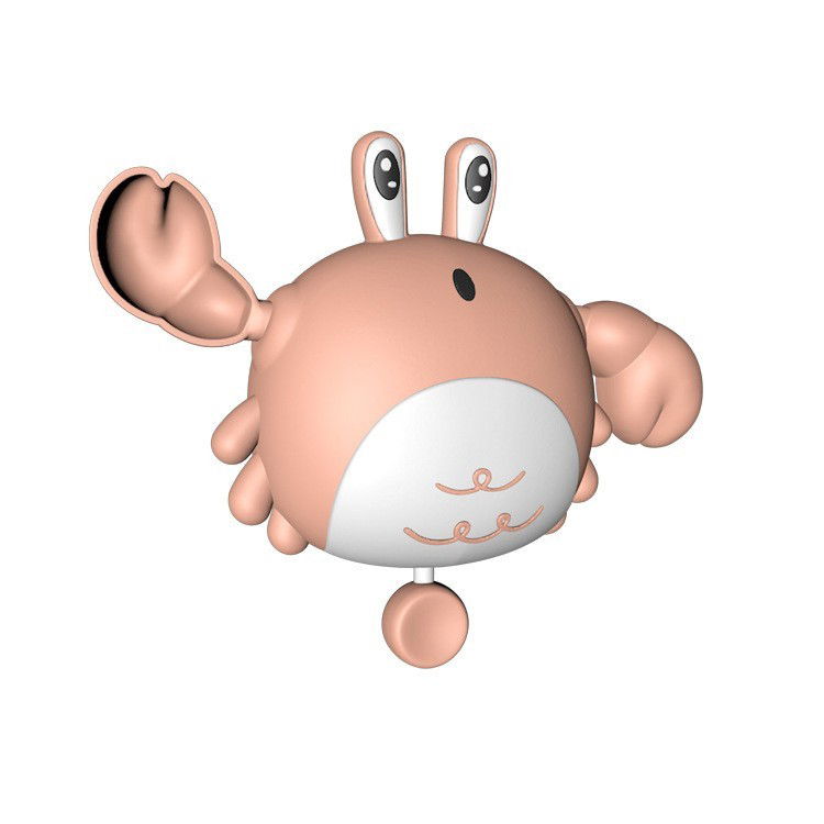 Jucarie de baie pentru copii, Flippy, crab, 10 cm, Roz cu fir [4]