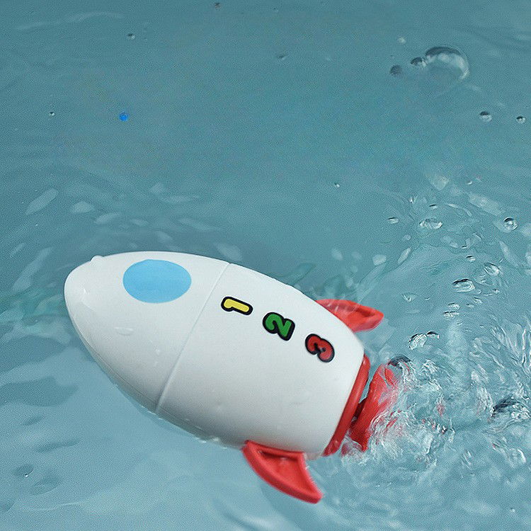 10 - 25 LEI - Jucarie de baie pentru copii, Flippy, Racheta de apa, 11 cm, Alb