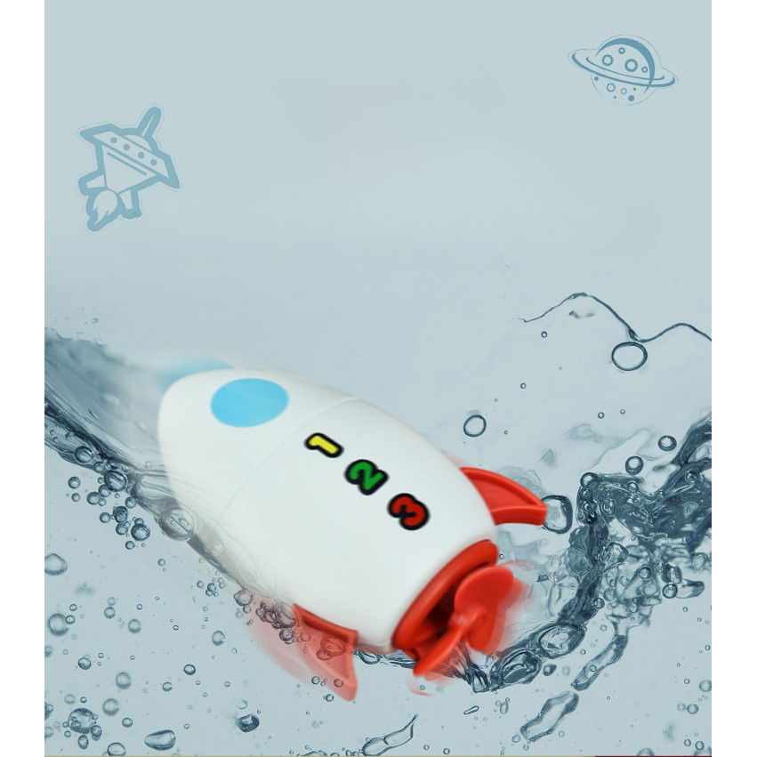 Jucarie de baie pentru copii, Flippy, Racheta de apa, 11 cm, Alb [5]