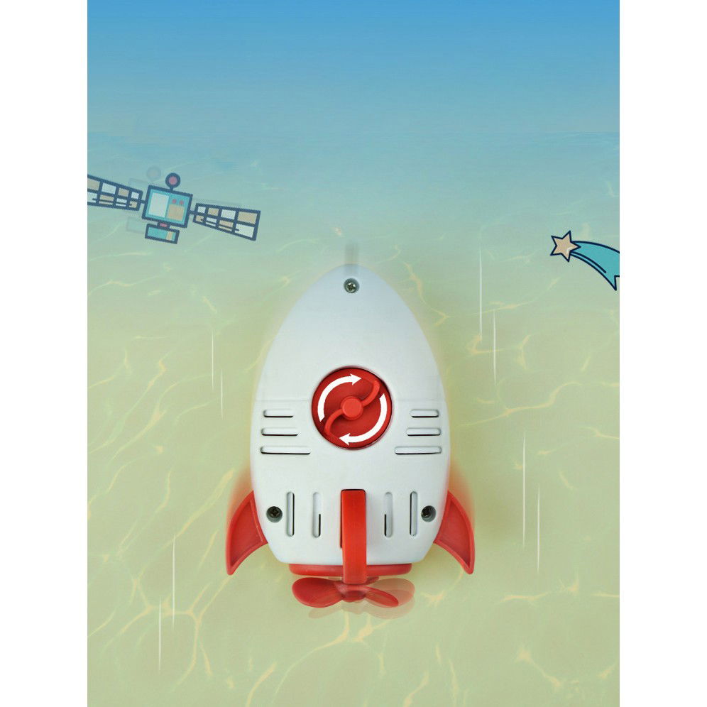 Jucarie de baie pentru copii, Flippy, Racheta de apa, 11 cm, Alb [3]