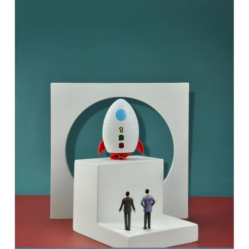 Jucarie de baie pentru copii, Flippy, Racheta de apa, 11 cm, Alb [6]