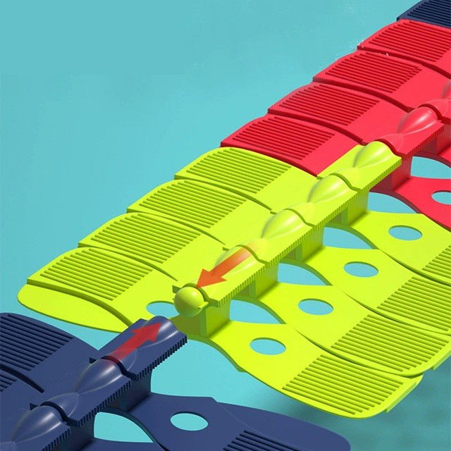 Jucarie de Constructie RollerCoaster, Flippy, 184 de Piese, 44.5x36x7 cm, cu Masini, Multicolor [6]