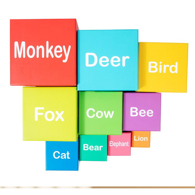 Jucarie de Construit, Flippy, Blocuri Stivuibile, +3 Ani, 10 Cutii, Invatare numere 1-10, 13.4 x 13.4 x 13.4 cm, Multicolor [4]