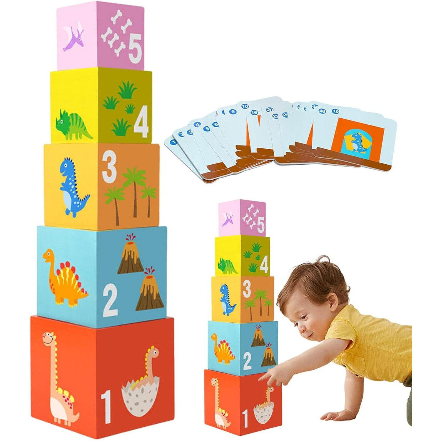 Jucarii interactive - Jucarie de Construit, Flippy, Puzzle Box, Blocuri Stivuibile, 4-6 Ani, 5 Cuburi, 48 de Modele de Construit, 1 Manual, 12.8 x 12.8 x 12.8 cm, Multicolor