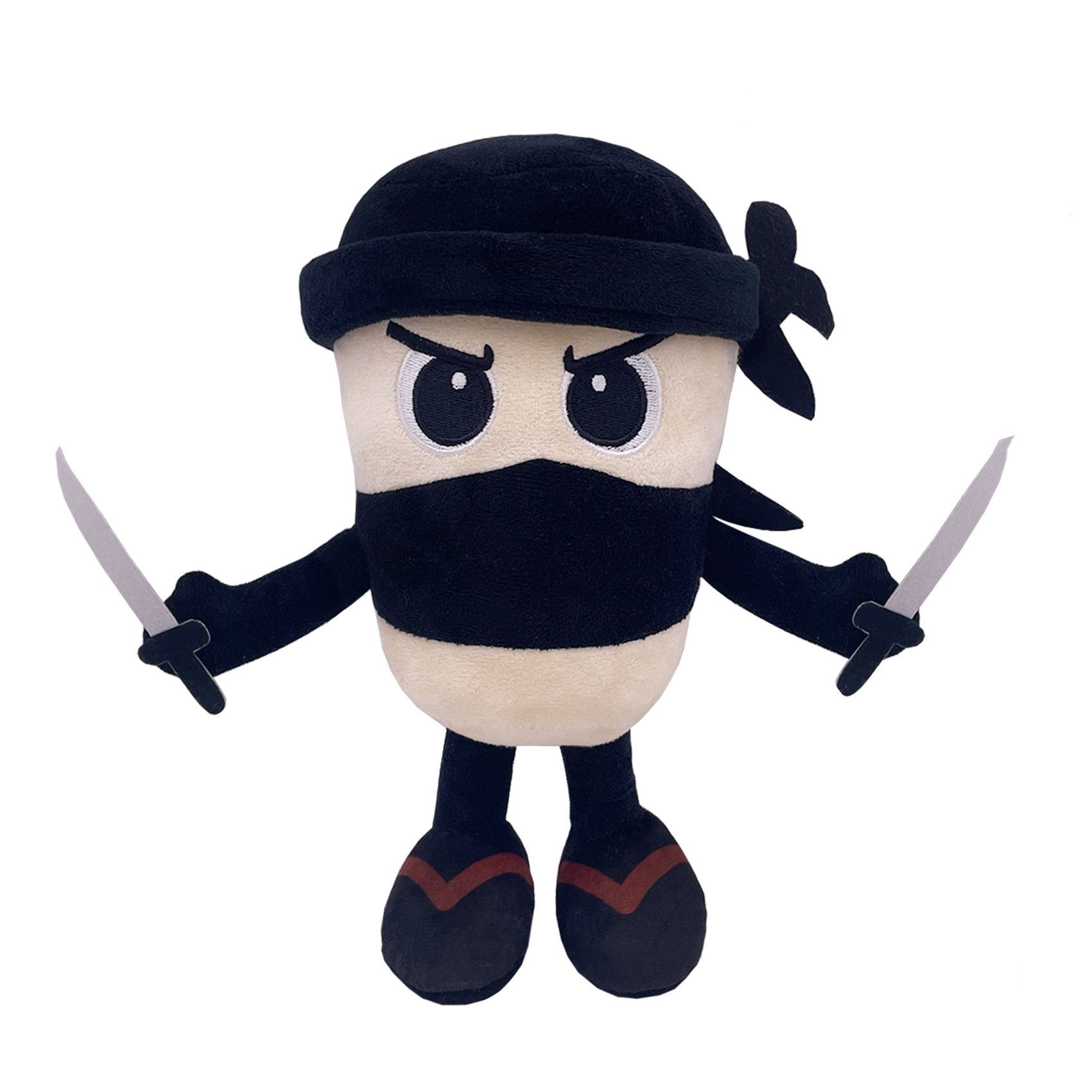 Jucarii de Plus Brainrot - Jucarie Moale de Plus Italian Brainrot, Flippy, cu Agatatoare, Model Ninjolino Tagliaspada, Jucarie Moale pentru Copii, 35 x 17 cm, Albastru inchis