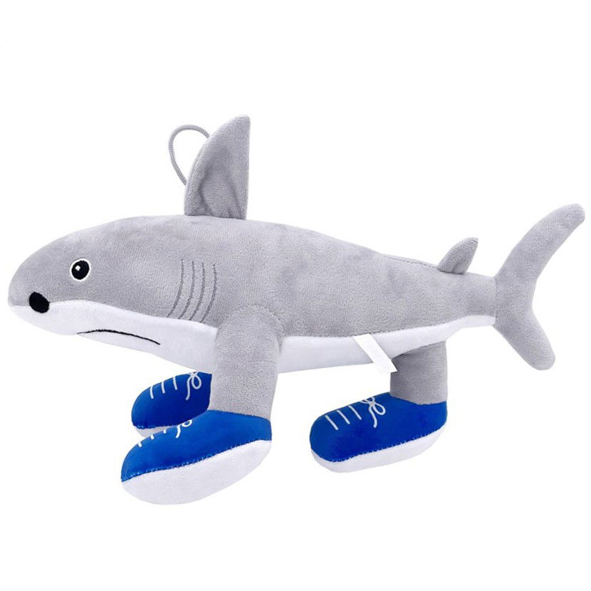 Jucarii de Plus Brainrot - Jucarie Moale de Plus Italian Brainrot, Flippy, cu Agatatoare, Model Rechin cu Picioare Tralalero Tralala, Jucarie Moale pentru Copii, 35 x 24 cm, Gri