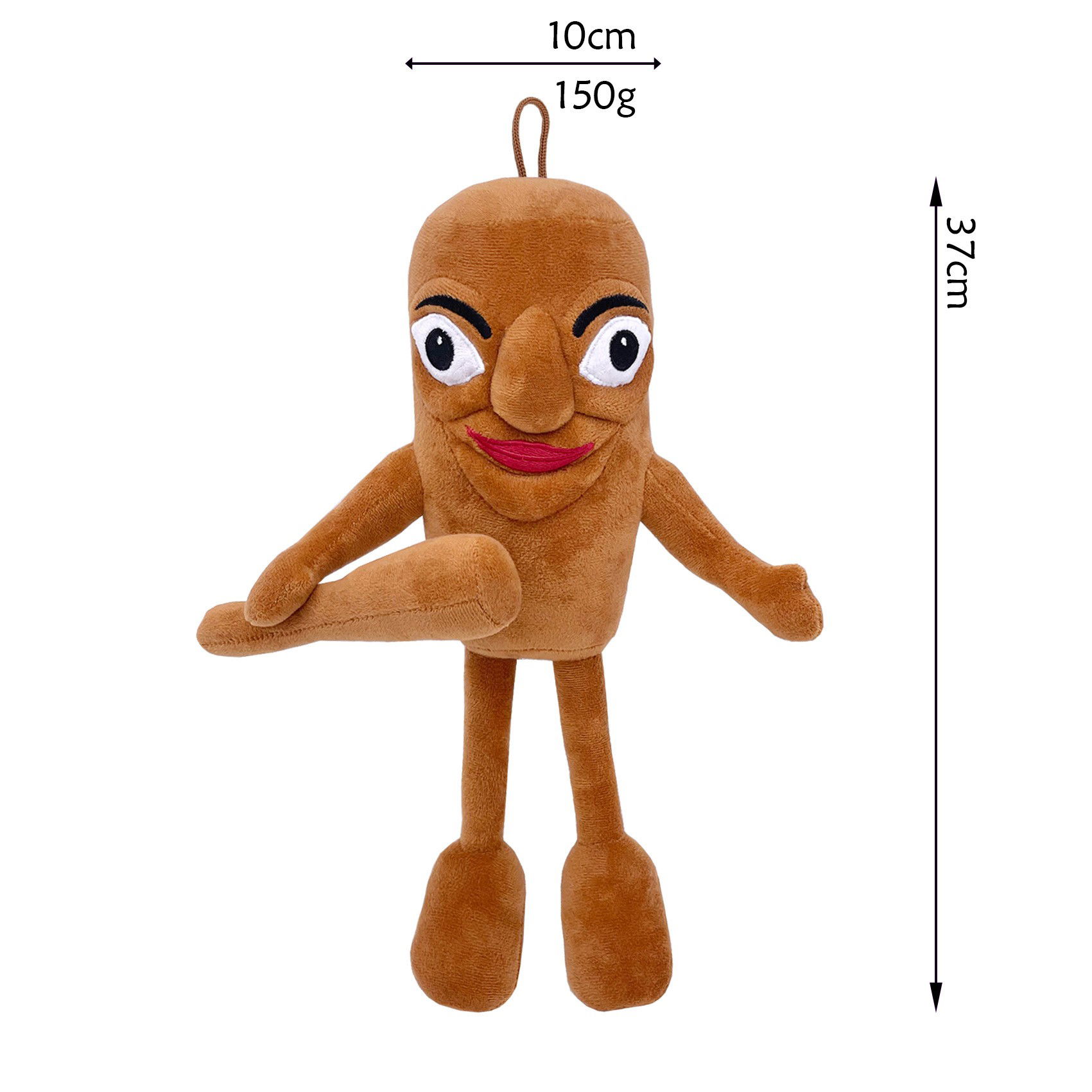 Jucarii de Plus Brainrot - Jucarie Moale de Plus Italian Brainrot, Flippy, cu Agatatoare, Model Omul de Lemn Tung Tung Tung Sahur, Jucarie Moale pentru Copii, 37 x 10 cm, Maro